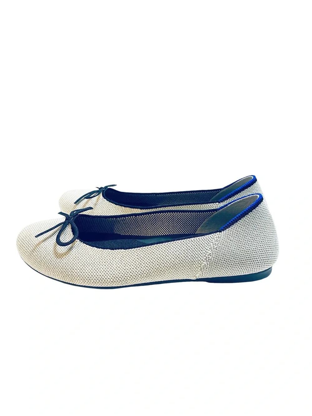 Rothy's The Ballet Flat Diamond Metallic Round Toe Casual Metal Knit
